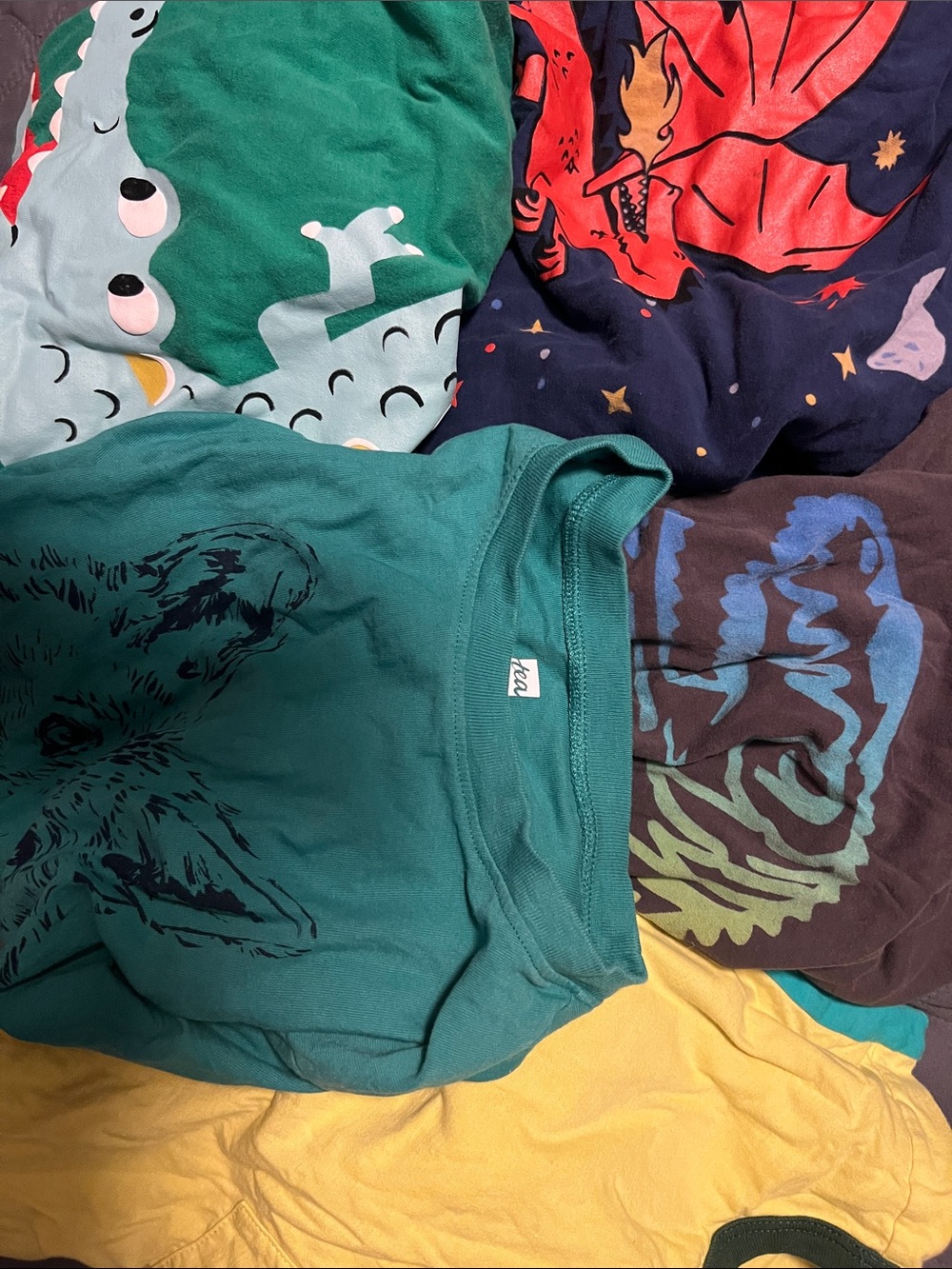 5 boys short sleeve shirts size 12 Hanna Andersson Tea collection